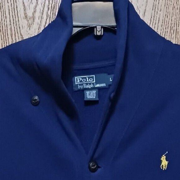 Polo (Ralph Lauren)-(Botton-Fleece)-(Blue)-(Size L)-(Pre-owned)-$30.00 - Picture 3 of 4
